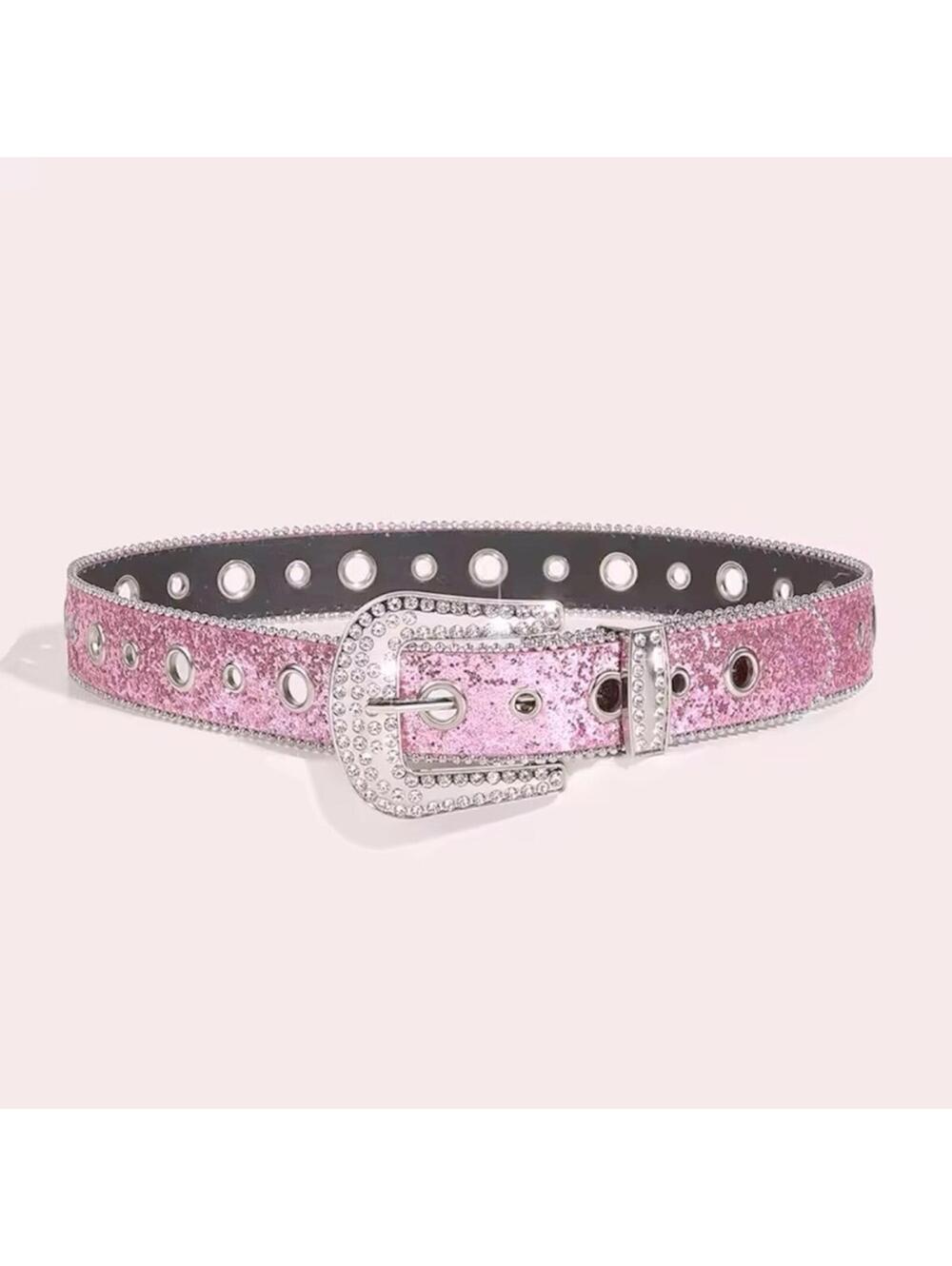 Pink Sequin Rhinestone Girly Glam Belt